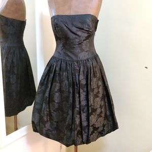 Ann Taylor, flower pattern, black cocktail dress